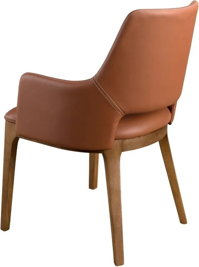 Scaun design LUX, Nuc, Piele sintetica, Brown