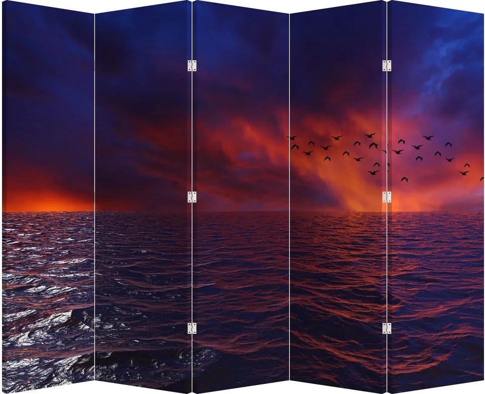 Paravan - Mare și păsări (210x170 cm)