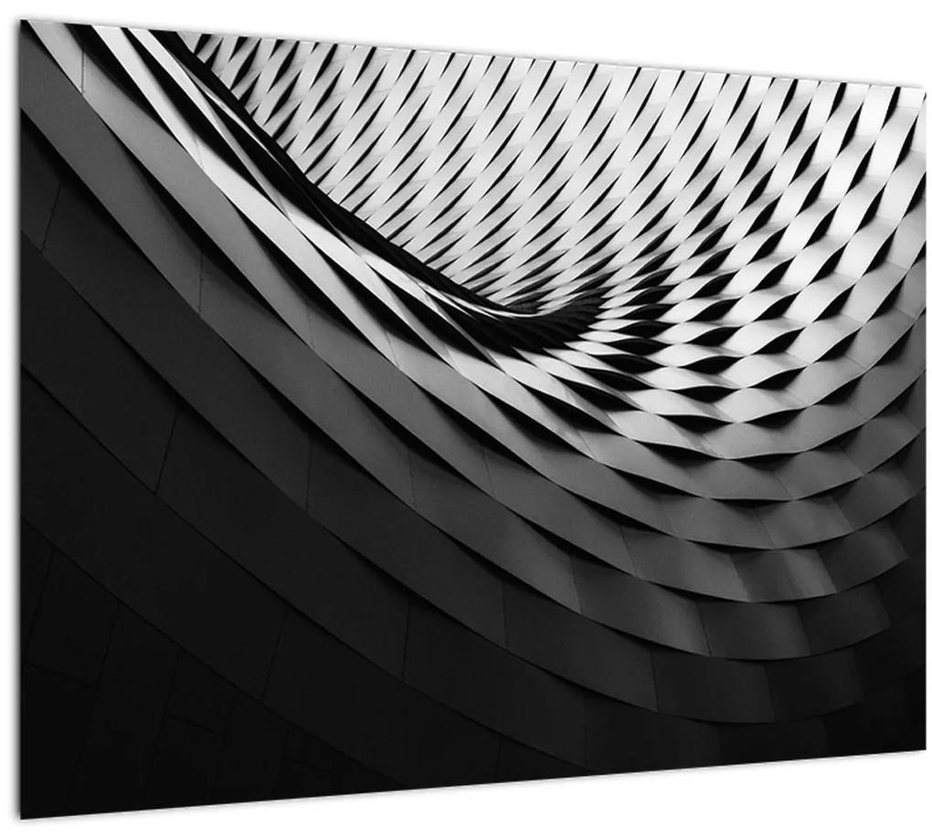Tablou abstract - spirală alb neagră (70x50 cm), în 40 de alte dimensiuni noi