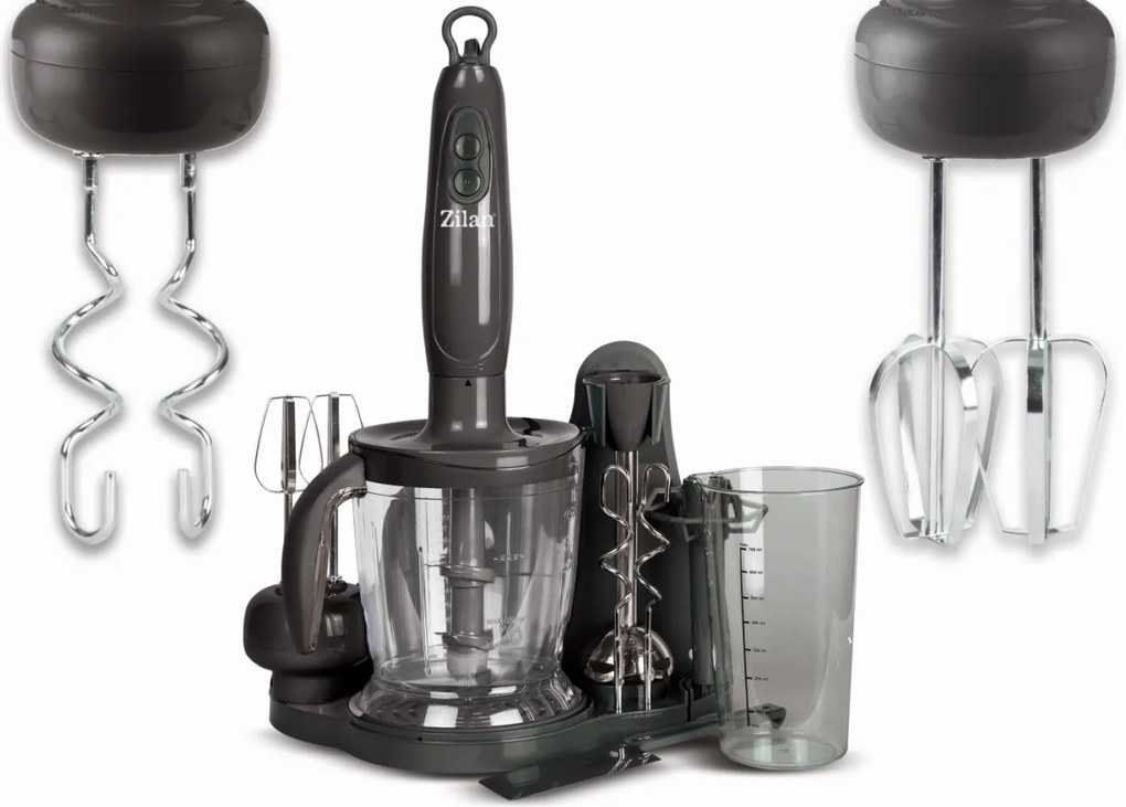 Mixer vertical (blender de mana) ZILAN ZLN5343 - 700W, pahar 0.7L + recipient 1L, 2 viteze