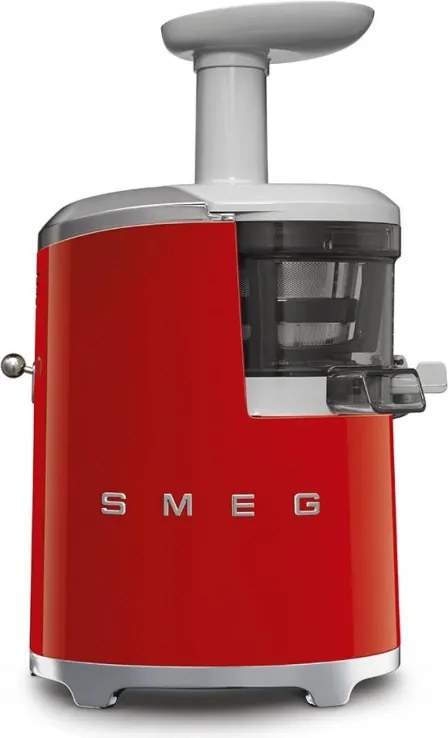Storcător de fructe Smeg SJF01RDEU, 150 W, 500 ml, rotație inversă, recipient pentru resturi de 1,6 l, roșu