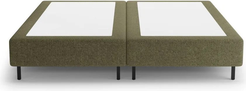 Pat matrimonial verde tapițat fără tăblie 140x200 cm Whale – Micadoni