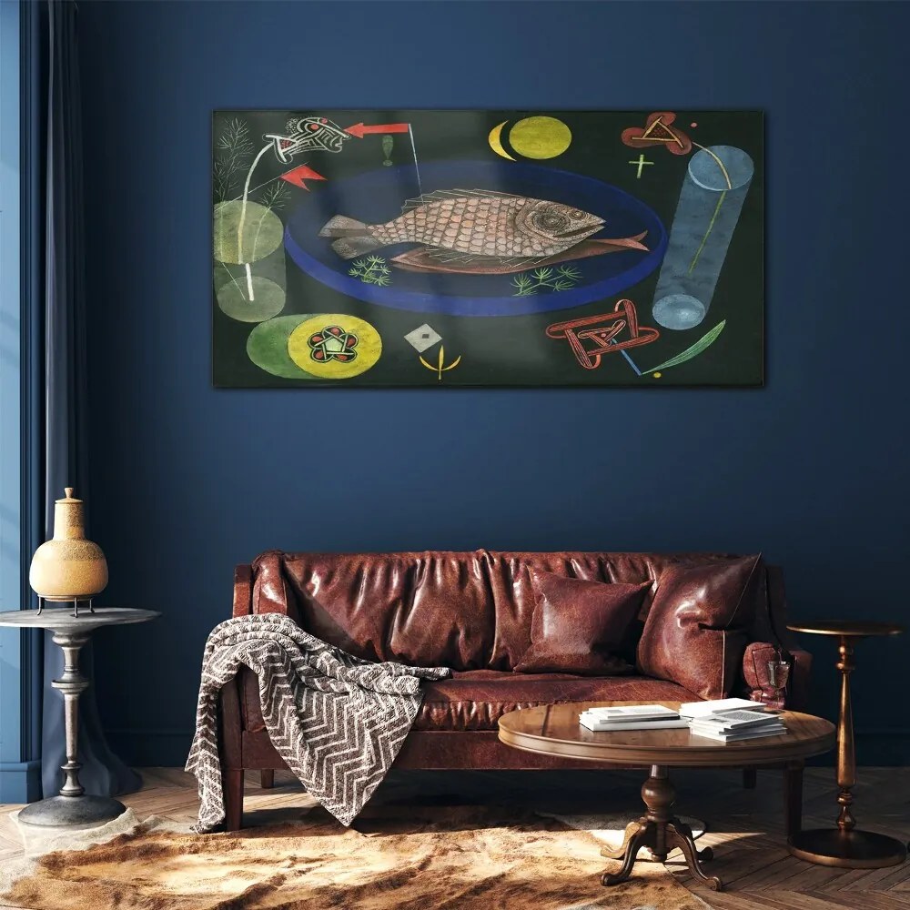 Tablou sticla În jurul peștilor Paul Klee