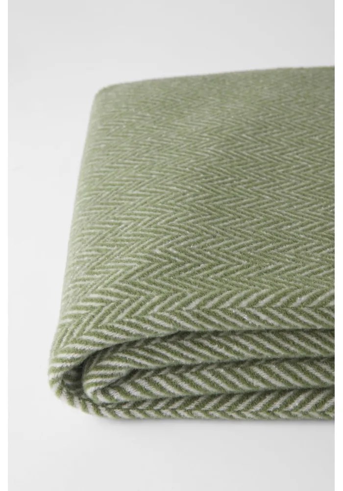 Pled din amestec de bumbac Euromant Skyline, 140 x 180 cm, verde