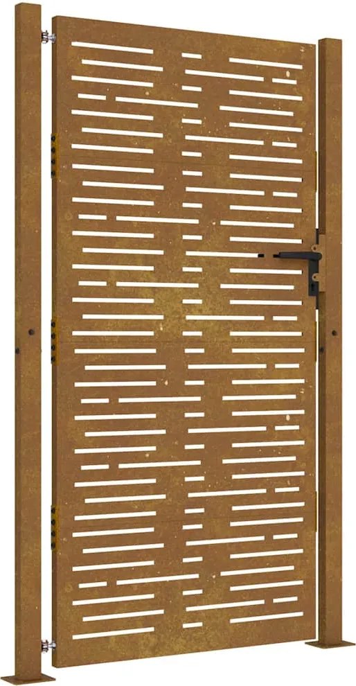 vidaXL Poartă de grădină 100x175 cm, oțel Corten, design pătrat