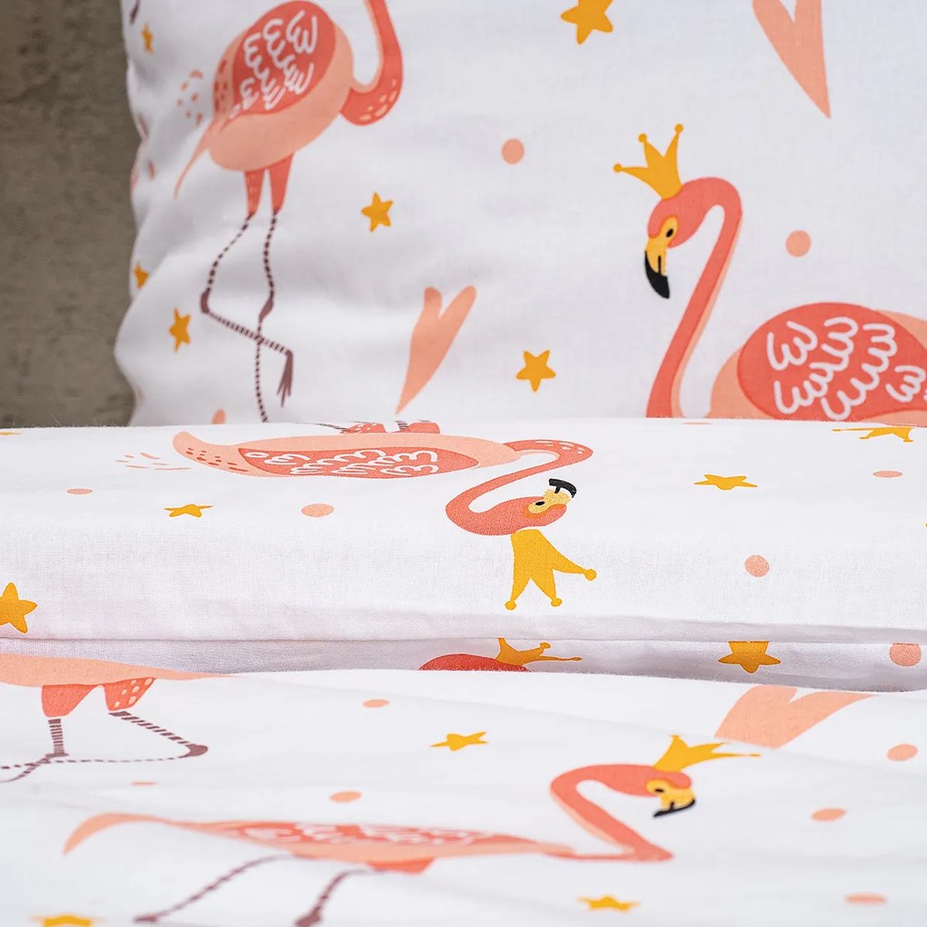 Lenjerie de pat din bumbac pentru copii4Home Flamingo, 140 x 200 cm, 70 x 90 cm