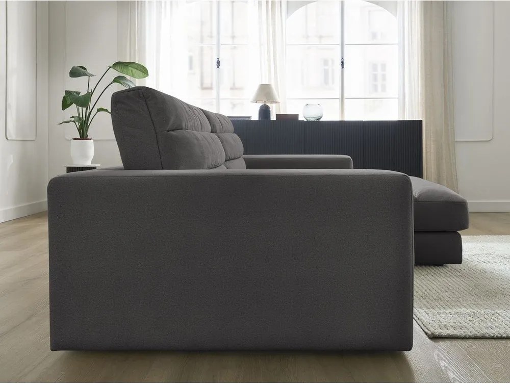 Colțar gri antracit cu tapițerie din catifea (cu colț pe partea dreaptă/cu șezlong) Sierra – Bobochic Paris