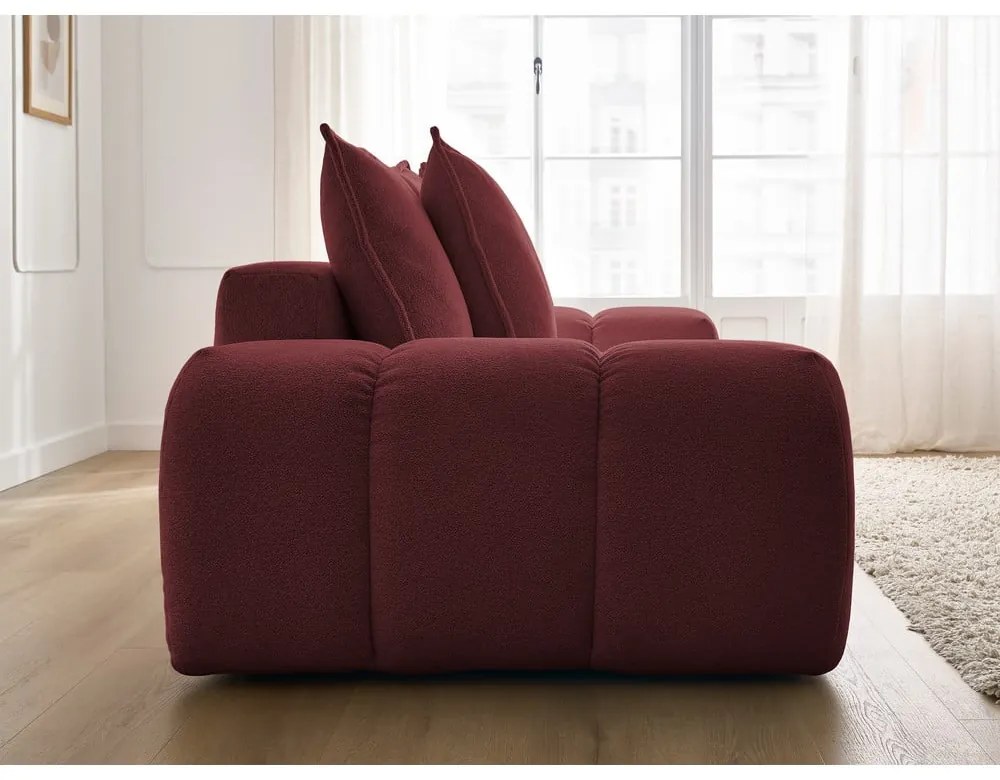 Canapea burgundy cu tapițerie din chenille 278 cm Everest – Bobochic Paris
