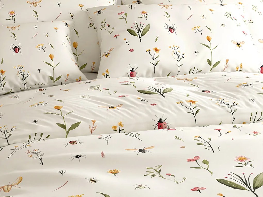 Lenjerie de pat policoton INSECTA POLY crem Dimensiune lenjerie de pat: 70 x 90 cm | 140 x 220 cm