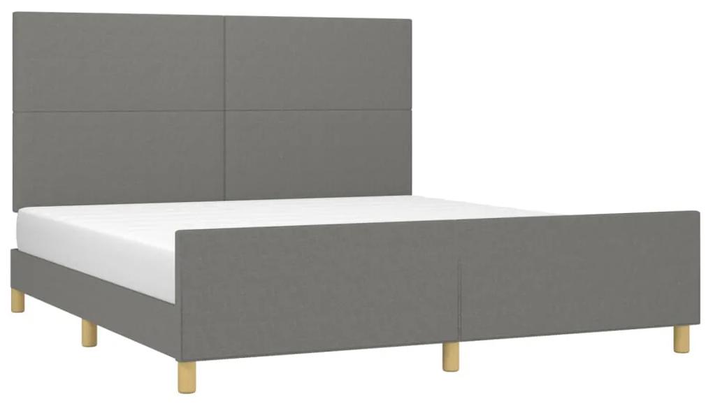 Cadru de pat cu tablie, gri inchis, 180x200 cm, textil Morke gra, 180 x 200 cm, Design simplu