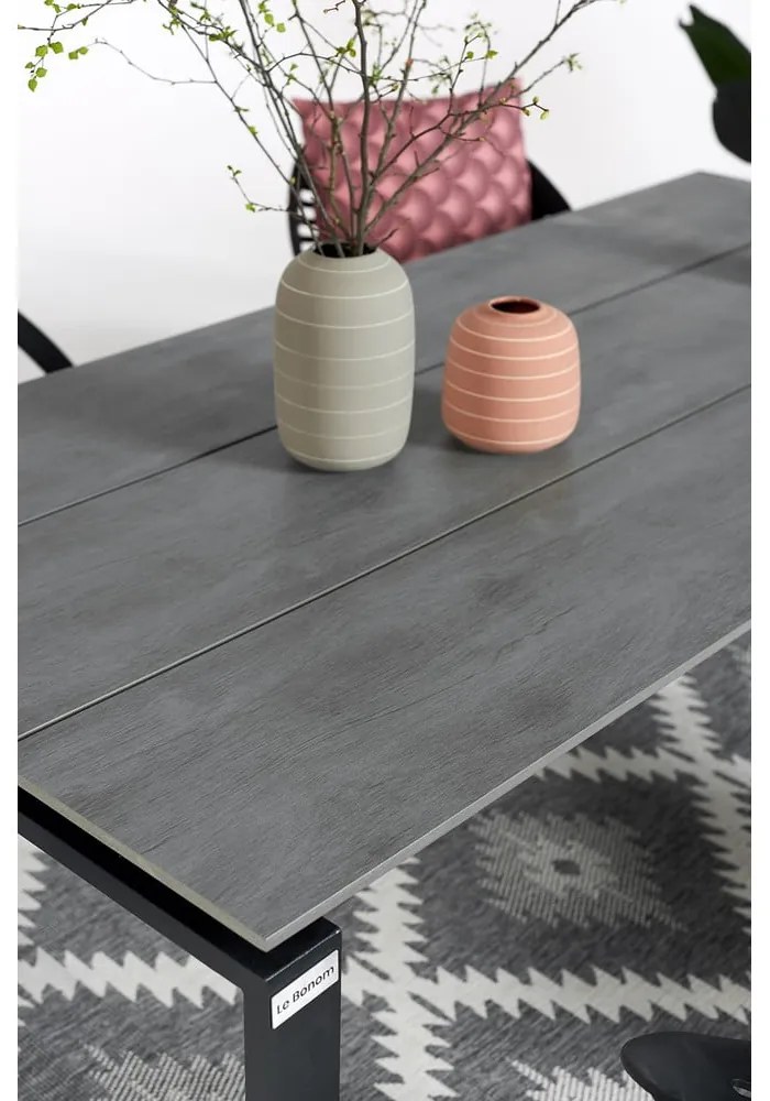 Set mobilier de grădină pentru 6 persoane cu scaune gri Joanna și masă Strong, 210 x 100 cm