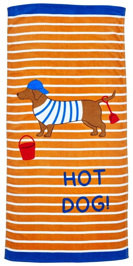 Prosop de plajă portocaliu din bumbac 76x160 cm Hot Dog – Catherine Lansfield