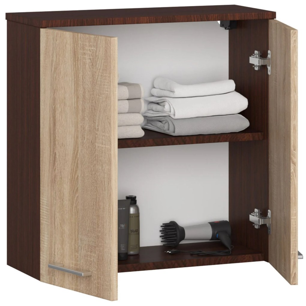Dulap de baie suspendat Farid TYP5 (wenge + Stejar sonoma). 1069551