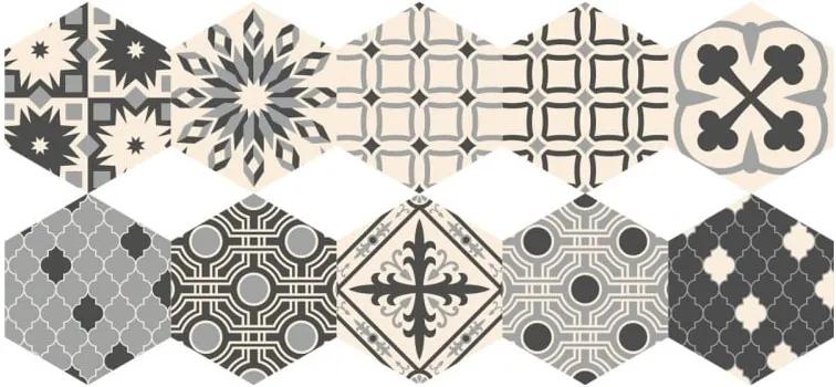 Set 10 autocolante pentru podea Ambiance Hexagons Alejandro, 20 x 18 cm