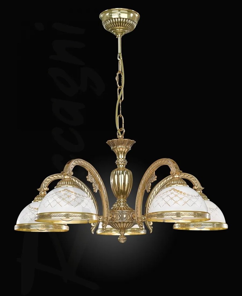 Candelabru din alama cu 5 brate design italian 7102
