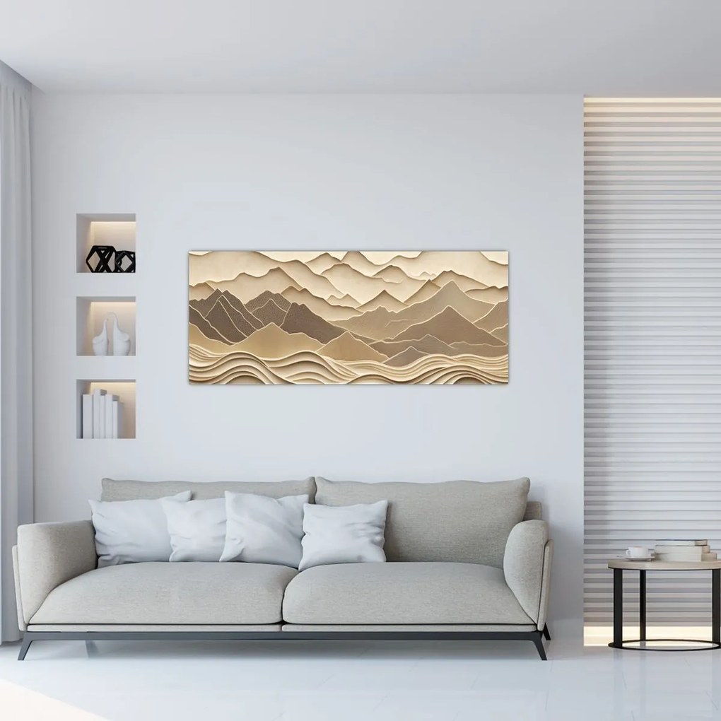 Tablou - Linii Montane 3D (120x50 cm)