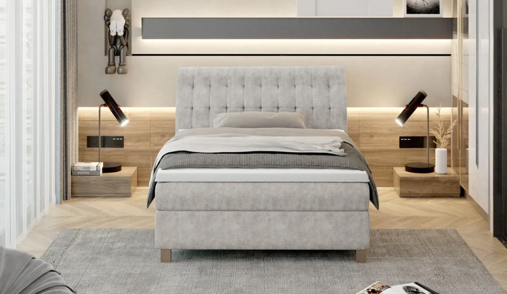 Pat tapitat tip boxspring Happy - 100 x 200 cm