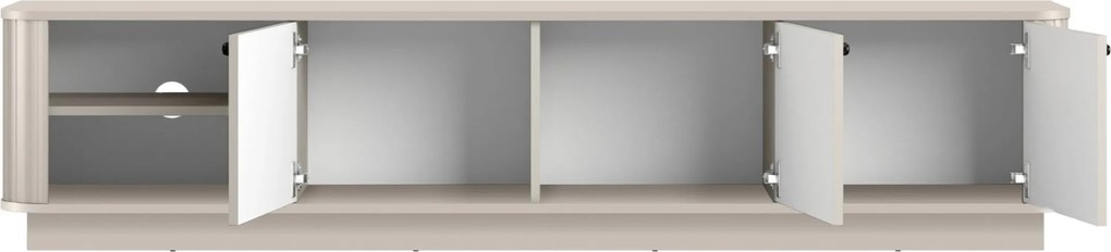Comodă TV Vesper 3D 187 cm pe plintă - cashmir cu mânere negre