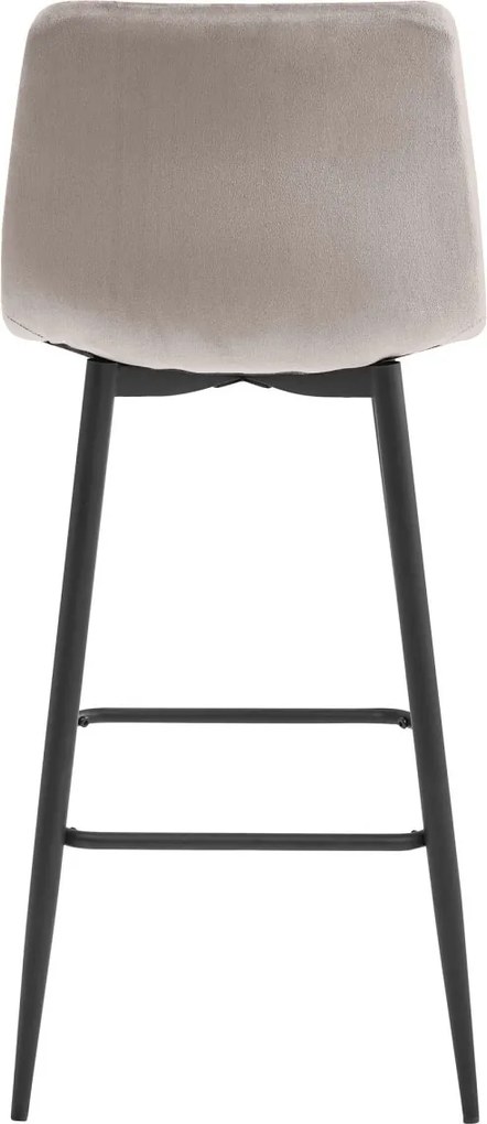 OFERTA Scaun de bar ARCETO VELVET cu picioare negre, bej Calitatea a II-a