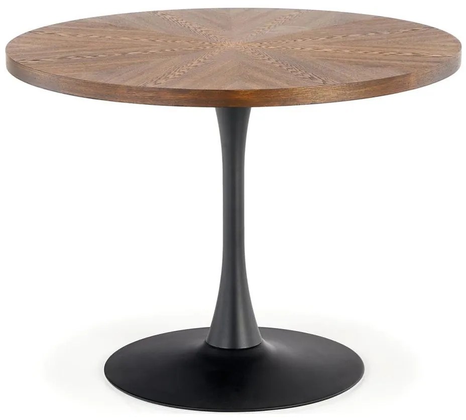 Masă de dining CARMELO, 75 x 100 cm, negru/maro