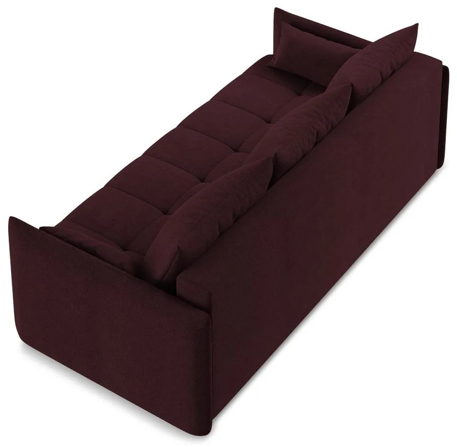 Canapea burgundy extensibilă/cu spațiu de depozitare 225 cm Moku – Makamii