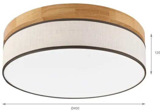 Brilagi - Plafonieră LED BELLADONNA, 36W/230V, Ø 40 cm, crem/stejar