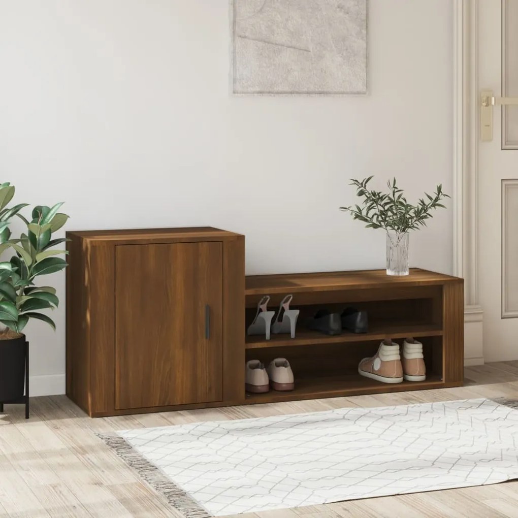vidaXL Pantofar, stejar maro, 130x35x54 cm, lemn compozit