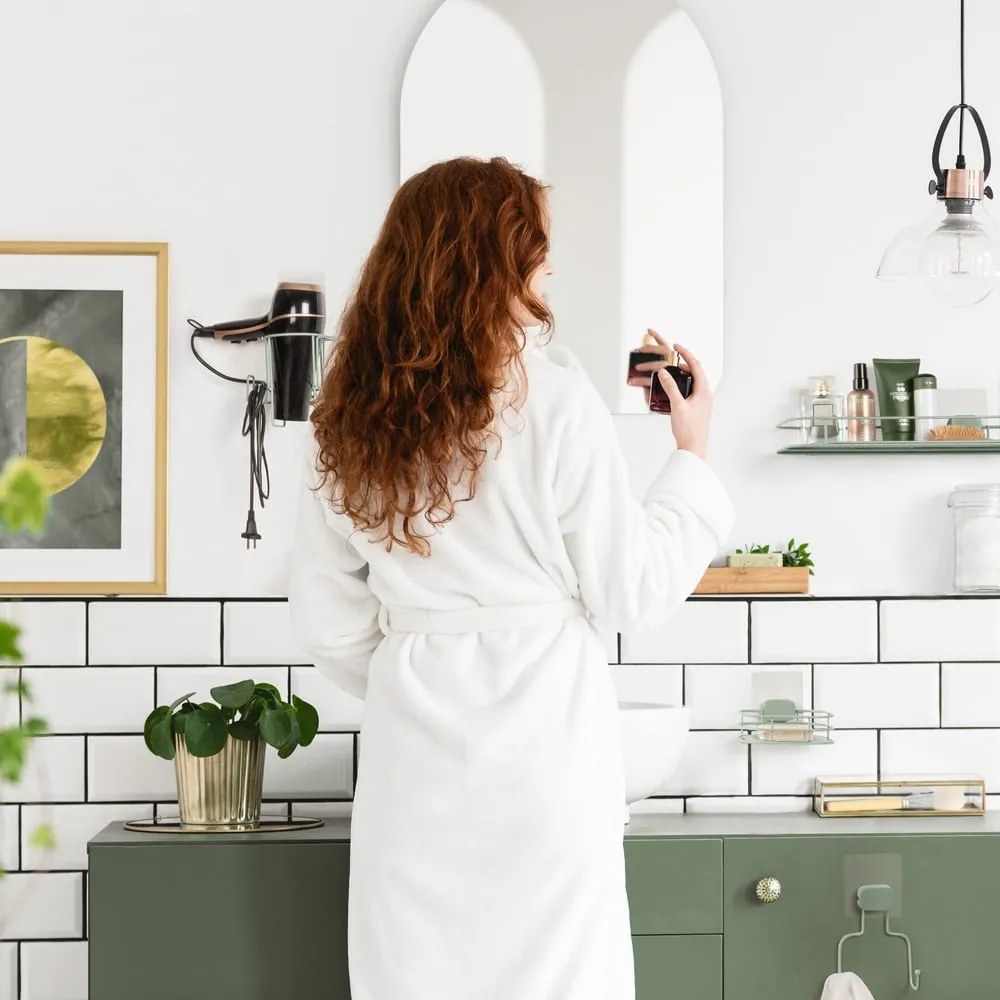 Raft pentru baie verde mentă autoadeziv din metal Grena – Compactor