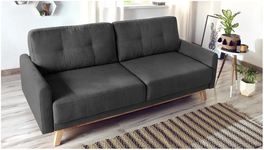 Canapea extensibilă Bobochic Paris Balio, gri închis