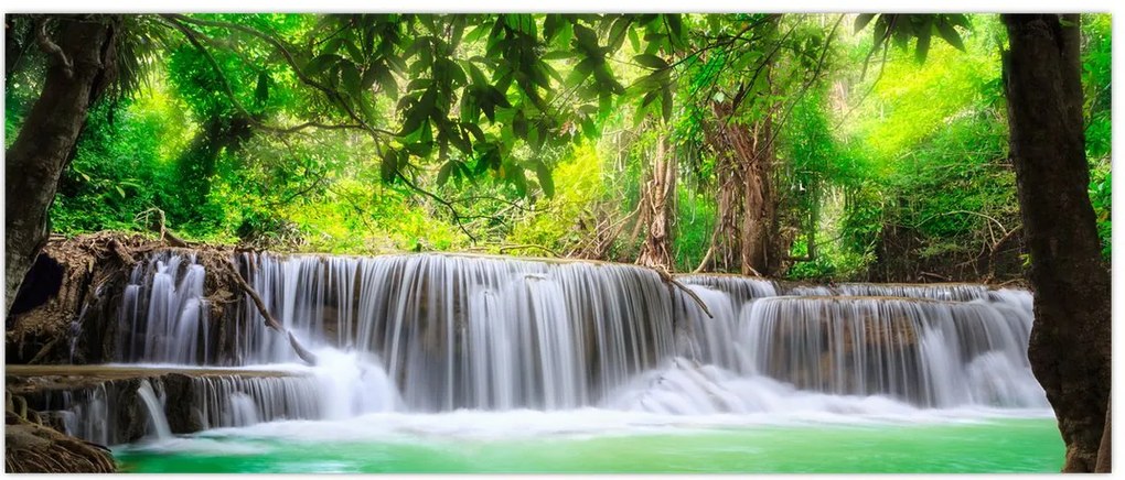Tablou - cascada din Kanchanaburi, Thailanda (120x50 cm)