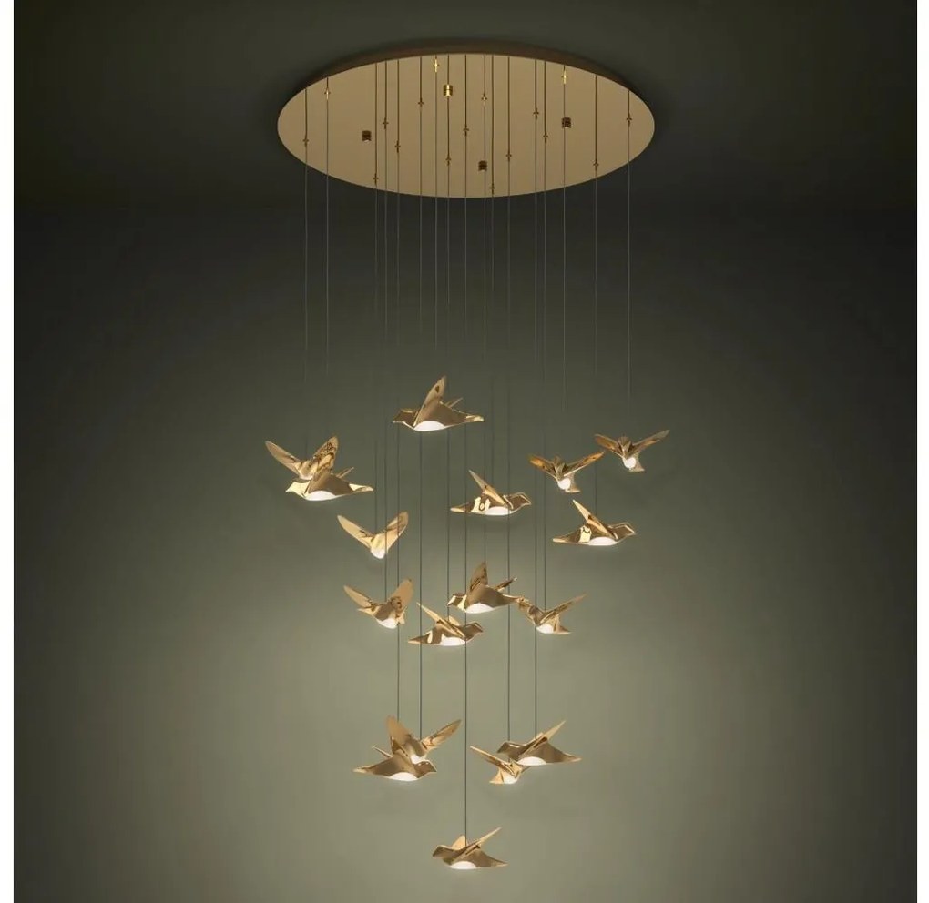 Lustră LED dimabilă pe cablu Eglo 390398 PARATEBUENO 17xLED/3W/230V auriu