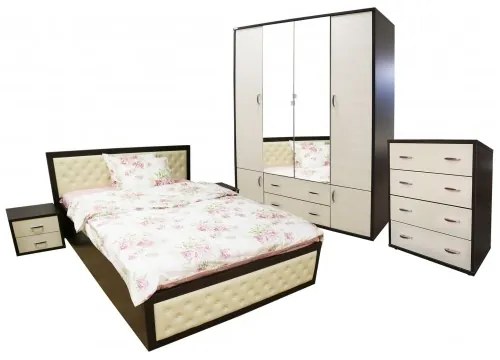Dormitor Torino cu pat cu somiera metalica rabatabila 160x200 cm