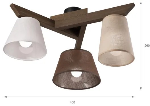 Lustră LED aplicată Brilagi ANTHONY 3xE14/40W/230V stejar nuc