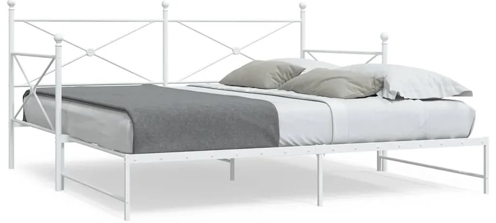 vidaXL Pat de zi cu șaia fără saltea Alb 107x203 cm Oțel