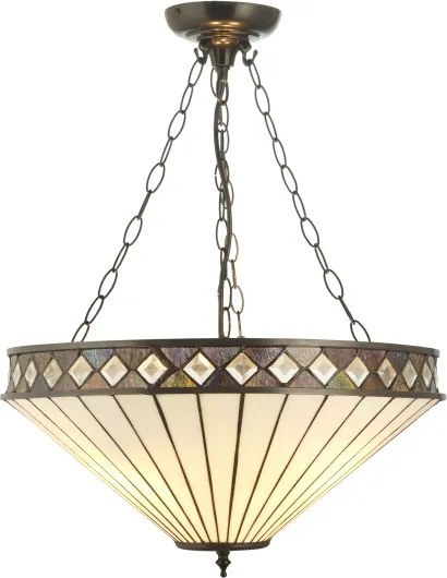 Endon 111871 - Candelabru suspendat cu lanț Tiffany FARGO, 3x E27/10W/230V, diam. 50 cm