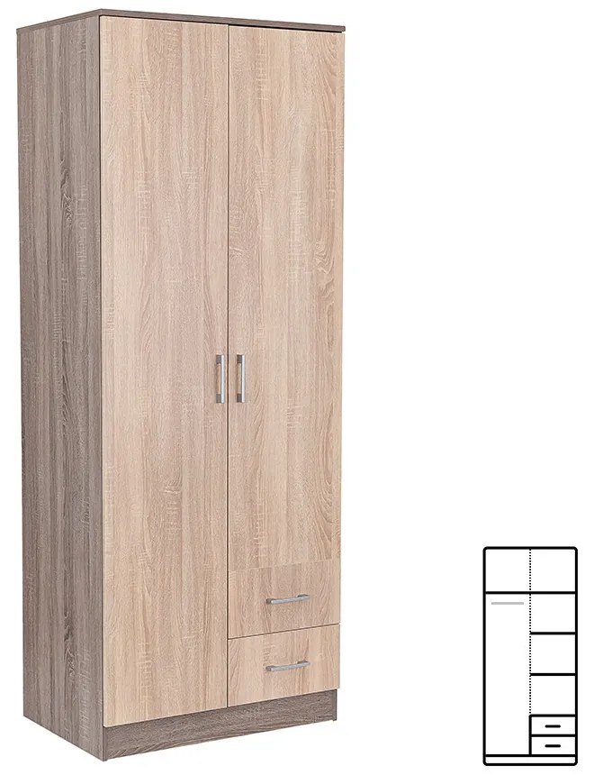 Dulap Miami 80x205 cm stejar Sonoma-stejar York