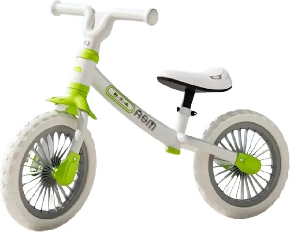 Bicicleta echilibru 2-5 ani, Alba, Fara pedale, 12 inch, Usoara