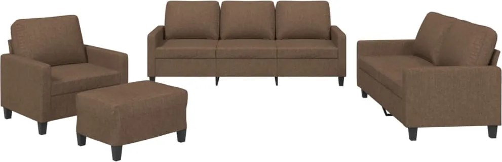 vidaXL Set de canapele cu perne, 4 piese, maro, textil
