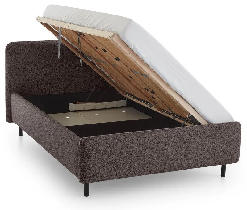 Pat matrimonial gri antracit tapițat cu spațiu de depozitare cu somieră 160x200 cm Primo – Meise Möbel