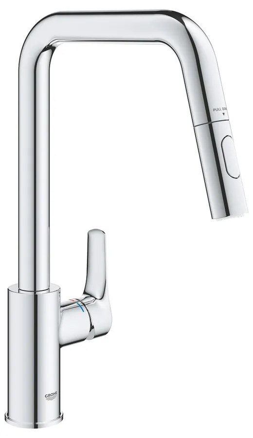 Baterie bucatarie cu dus extractibil Grohe Eurosmart crom lucios 2 functii