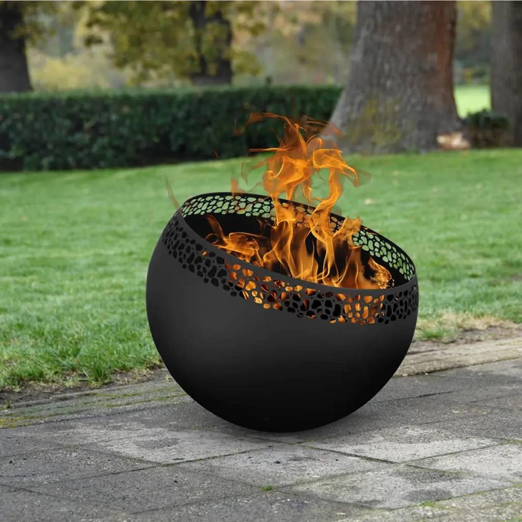 442356 Esschert Design Bol pentru foc, negru, cu pete
