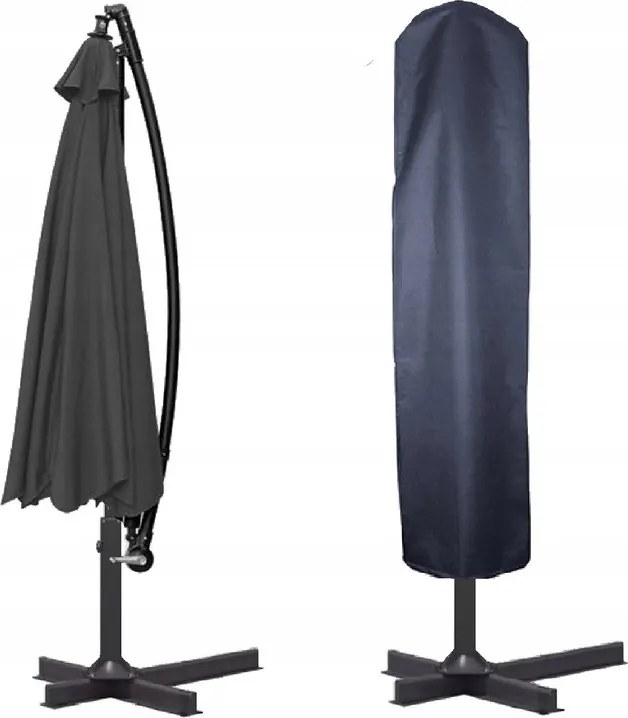 Umbrela de soare pliabila pentru gradina ARCADIA 300 cm, gri