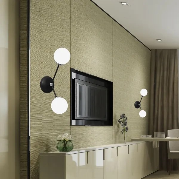 Aplică JOY 2xE14/40W/230V negru/crom lucios