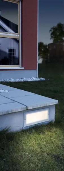 EGLO 88008 - Corp de iluminat încastrat pentru exterior ZIMBA, 1x E27/60W, argintiu/alb, IP44