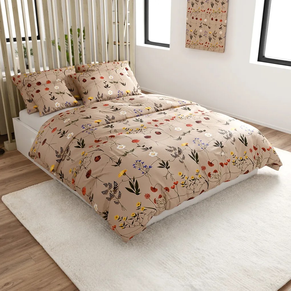 Lenjerie de pat microplus HERBAR bej Dimensiunile lenjeriei: 70 x 90 cm | 140 x 200 cm