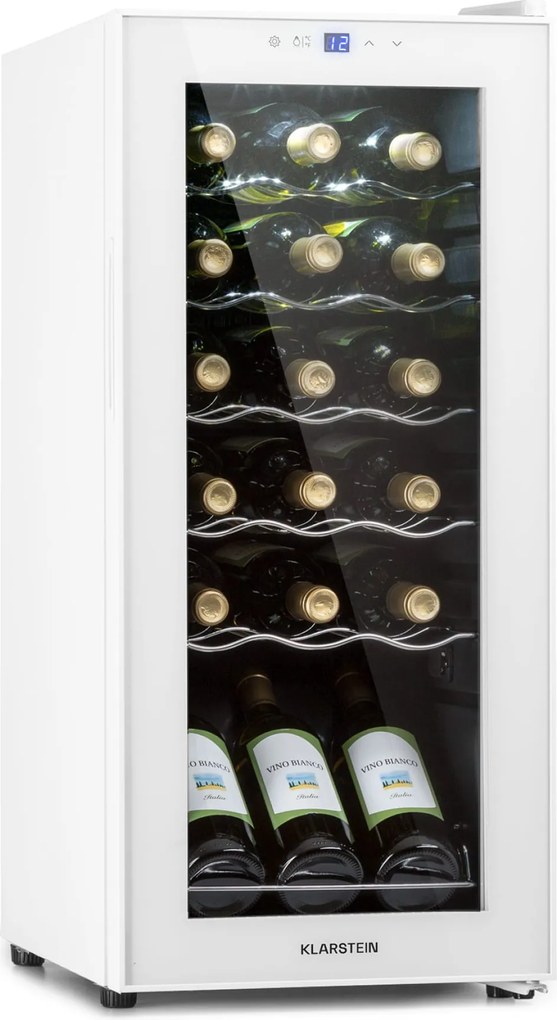 Klarstein Shiraz 18 Slim Uno, frigider pentru vin, 50 litri, 18 sticle, panou de control tactil, 5-18°C