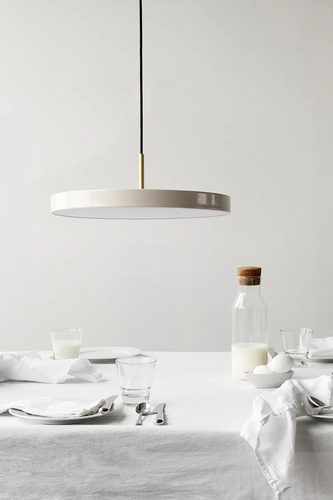 Lustra LED design scandinav Asteria medium - pearl white/ auriu