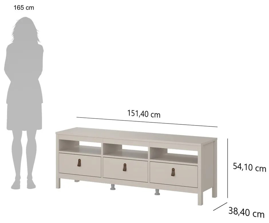 Comodă TV grej 151x54x38 cm Madrid – Tvilum