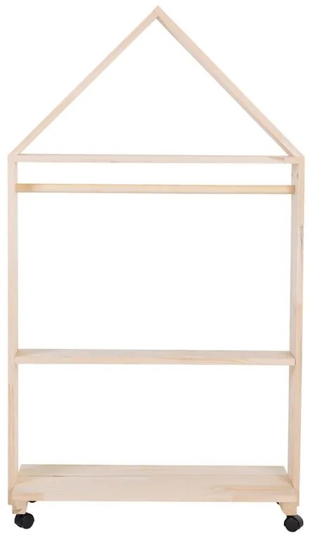 Mobilier decorativ casuta cu roti Childhome 80x135 cm, Lemn Natural