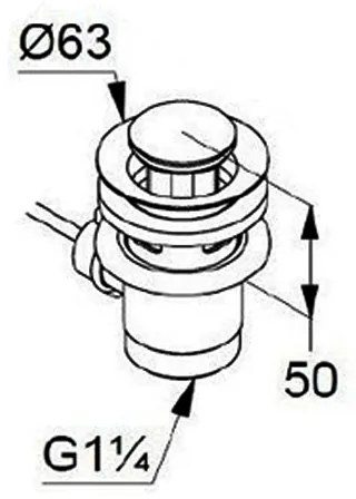 Baterie lavoar Kludi, Pure  Easy, ventil metalic, H   7 cm, crom